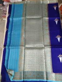 Pure Organza Handloom - Navy Blue