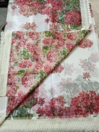 Soft Organza - white with peach