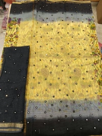 Pure Cotton Kota - black boarder, Peacocks