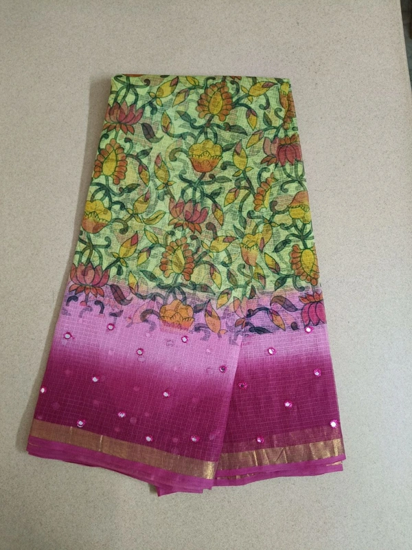 Pure Cotton Kota - pink, Flowers