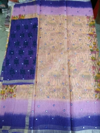 Pure Cotton Kota - violet, Peacocks