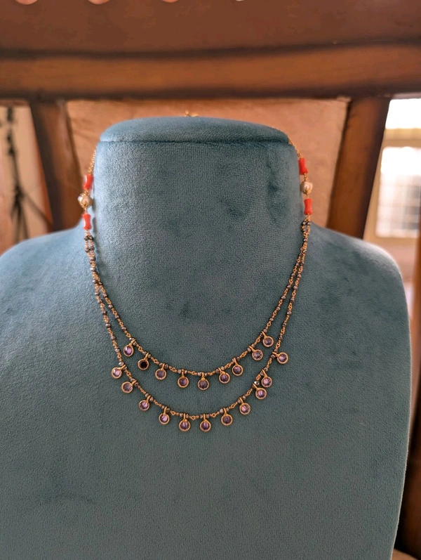 Silver Shine Black Diamonds Chain - violet