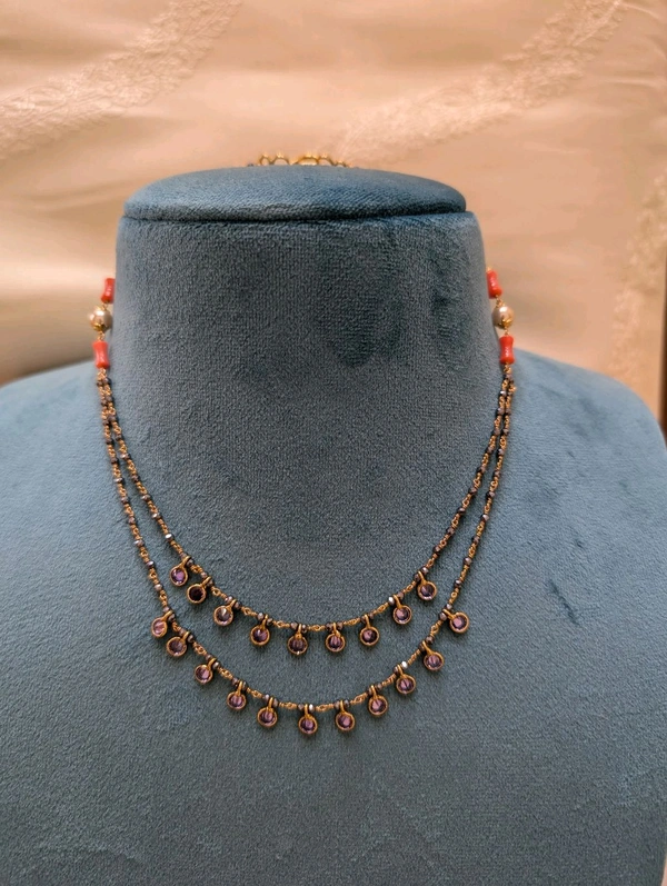 Silver Shine Black Diamonds Chain - violet