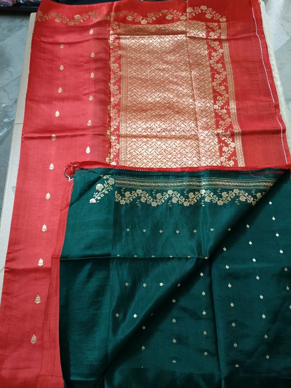 Pure Handloom Raw Mango - Red