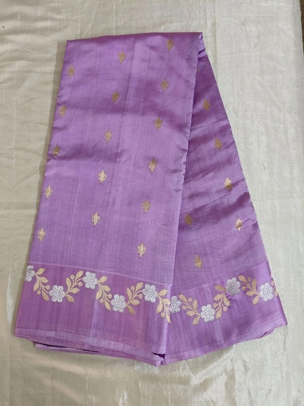 Pure Handloom Raw Mango - lavender