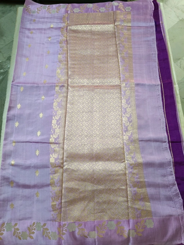 Pure Handloom Raw Mango - lavender