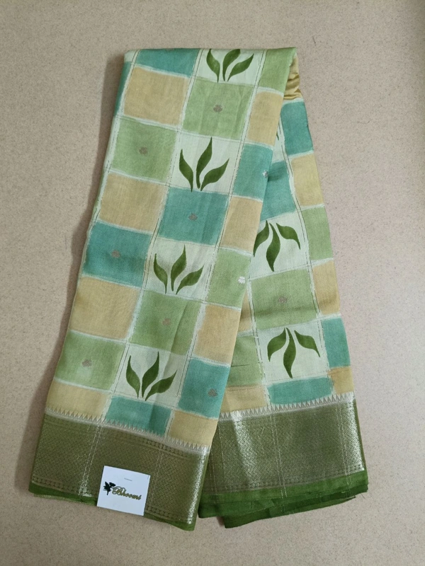 Chiniya With Handpaint - Green