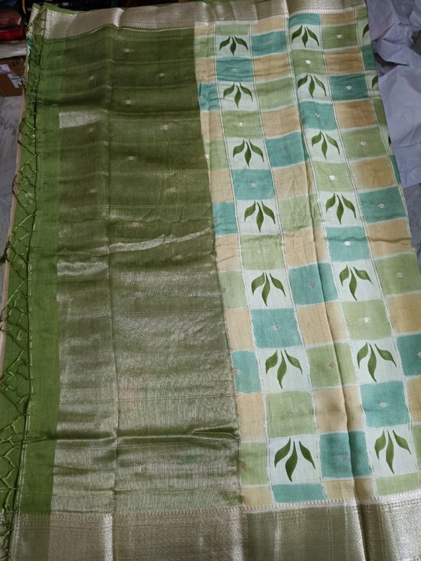 Chiniya With Handpaint - Green