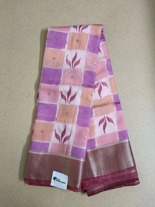 Chiniya With Handpaint - orange wit pink