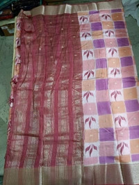 Chiniya With Handpaint - orange wit pink