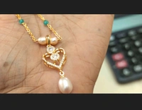 Real Pearls With Pendent Diamond Copy