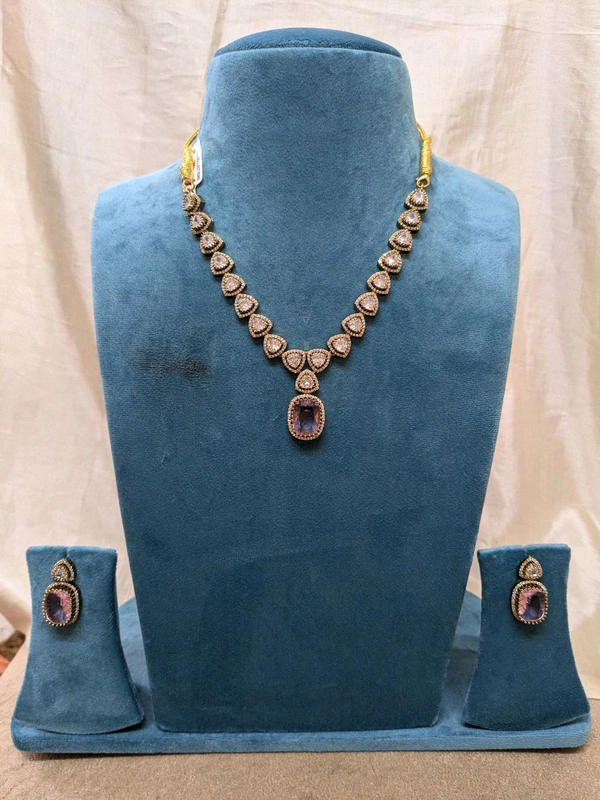 Real Mossonite Victorian Set - Blush Pink