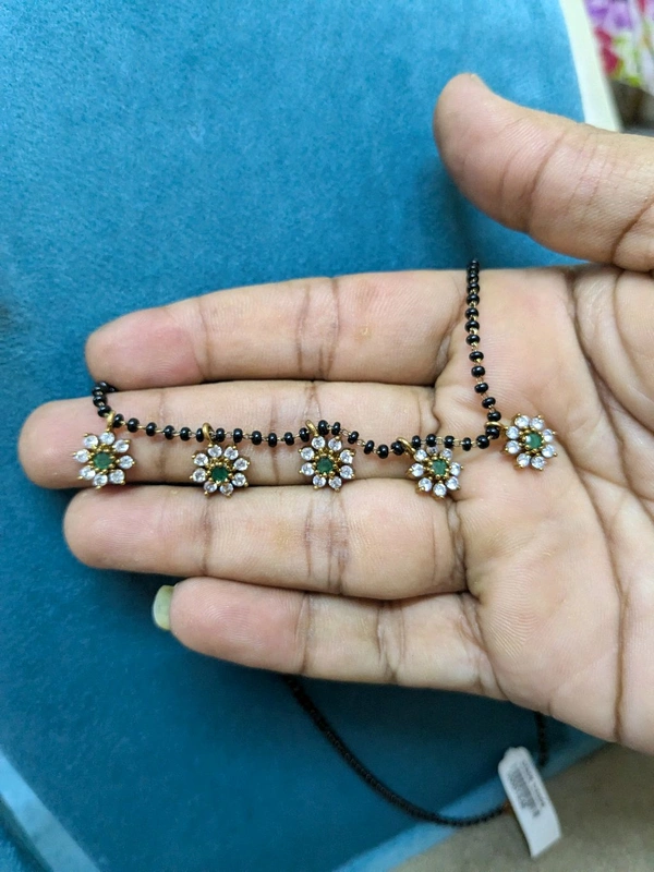 Black Beads  - Green