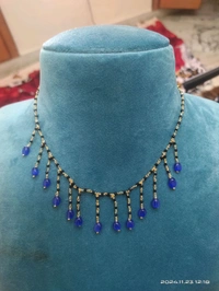 Black Beads - Blue