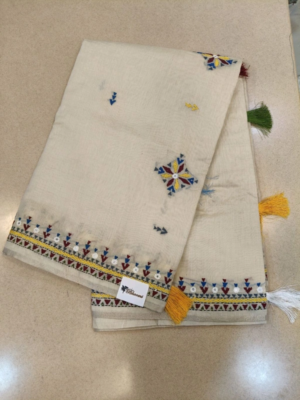 Chanderi Lenin - cream
