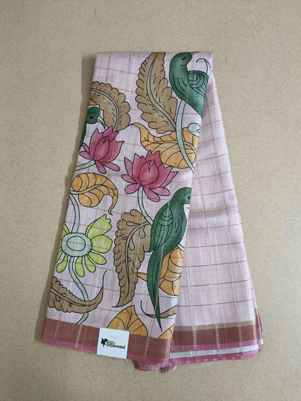 Tusser Hand Paint - Pink Lace