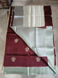 Pure Raw Silk - brown green