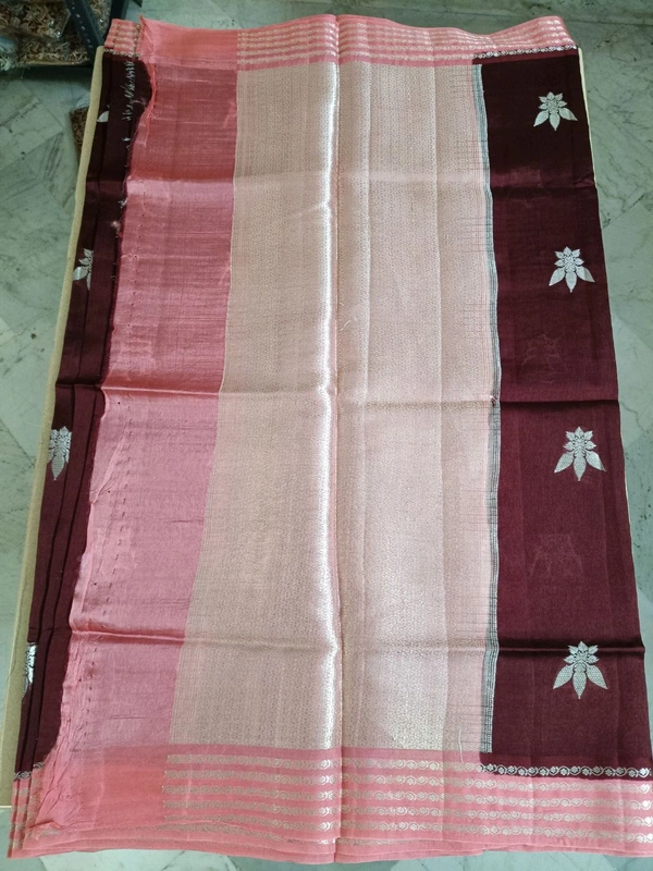 Pure Raw Silk - brown pink