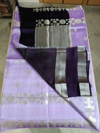 Pure Raw Silk Jaal Weaving - violet