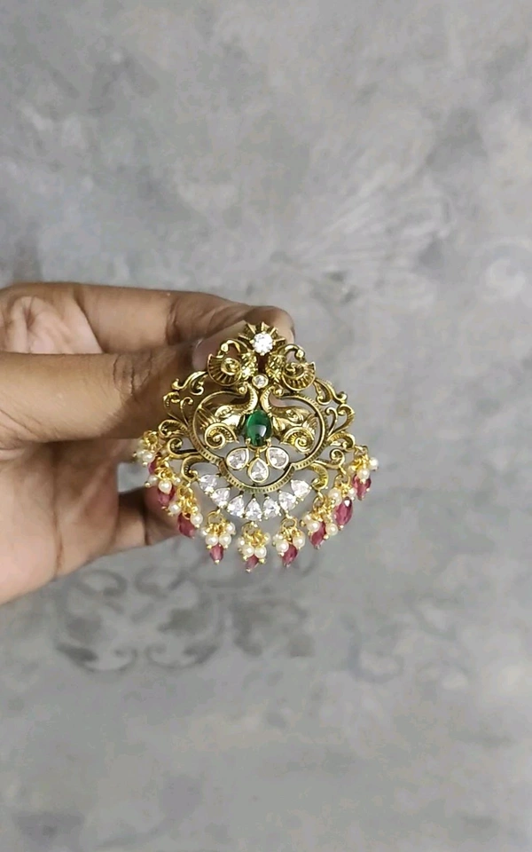 Pendant With Antique Victorian Finishing  - pink