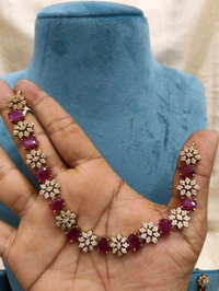 Stone Necklace - Maroon