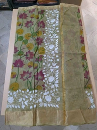 pure silk kota pythani - olive