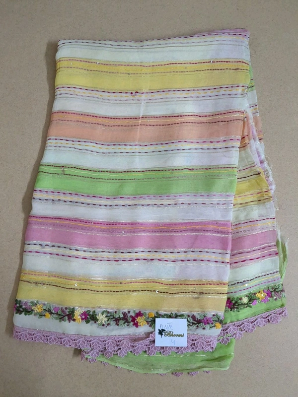 Pure Georgette Handwork - pink 4