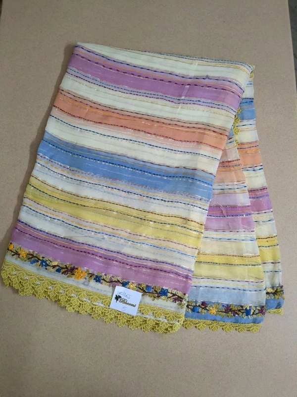 Pure Georgette Handwork - yellow 5