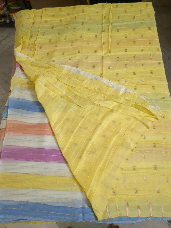 Pure Georgette Handwork - yellow 5