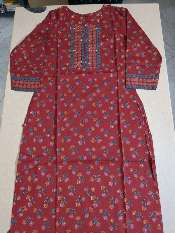 pure jaipur cotton Top - Maroon, 42
