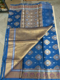pure cotton kota jaal weaving - Navy Blue