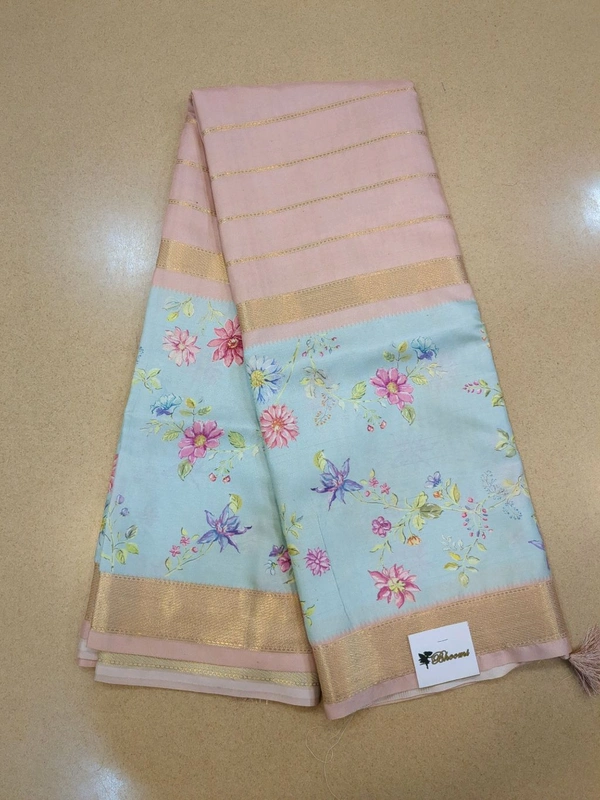 Semi Mysore Crepe - peach