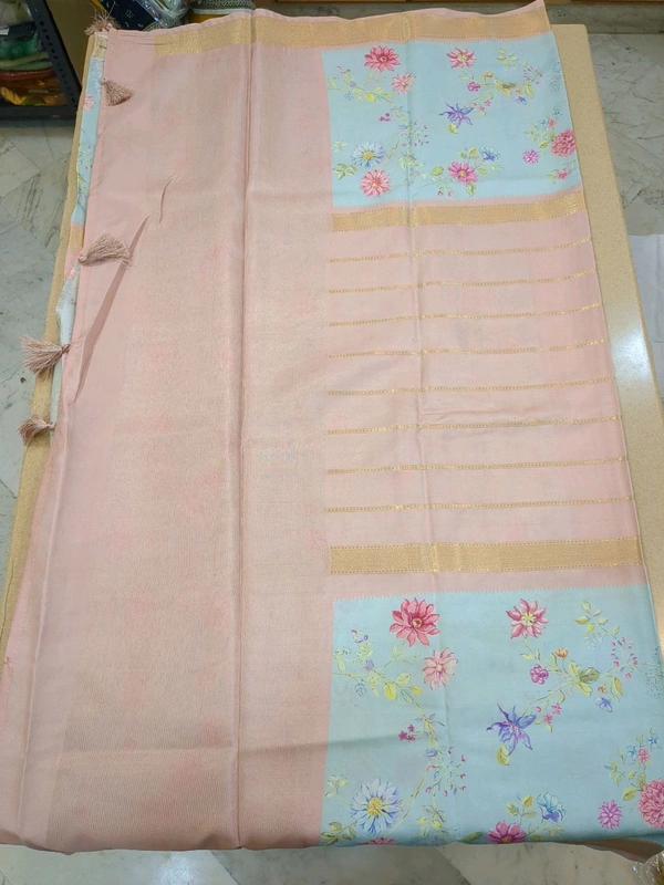 Semi Mysore Crepe - peach