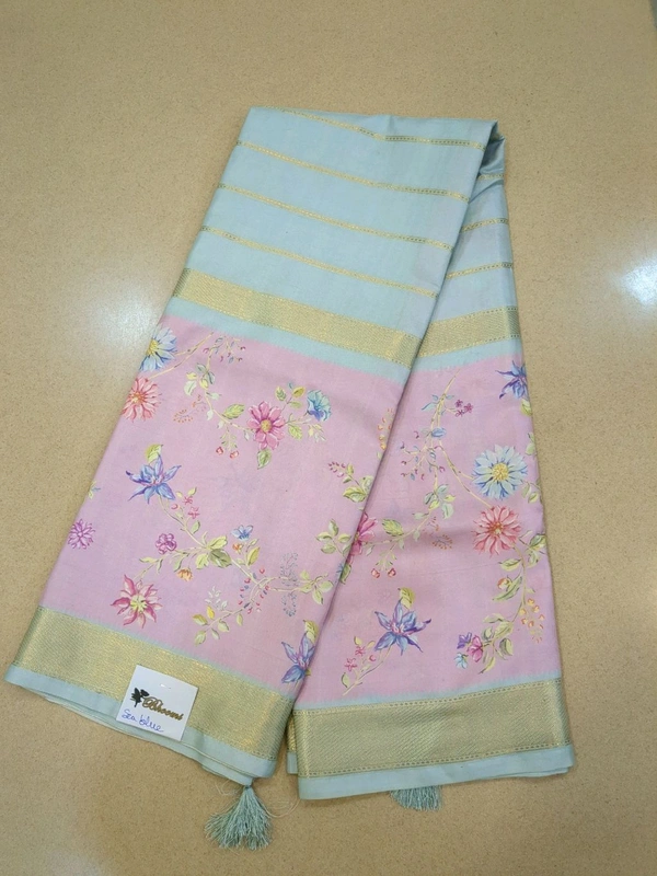 Semi Mysore Crepe - sea blue
