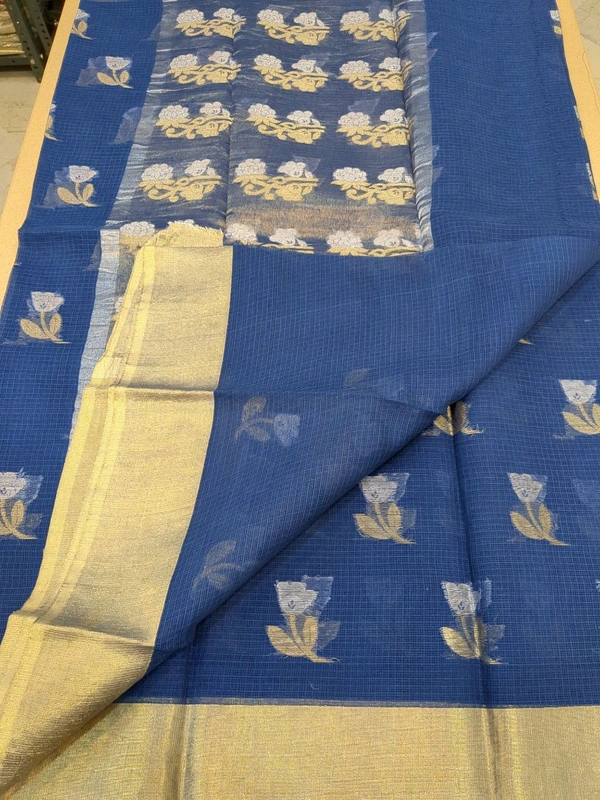 pure cotton kota weaving - Navy Blue