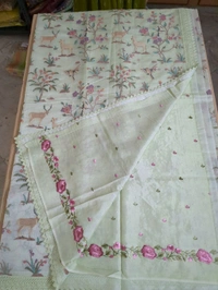 Designer Silk Kota - mint green, 15 Working Days