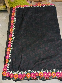 Vichitra Embroidery  - Black, 20 WORKING DAYS