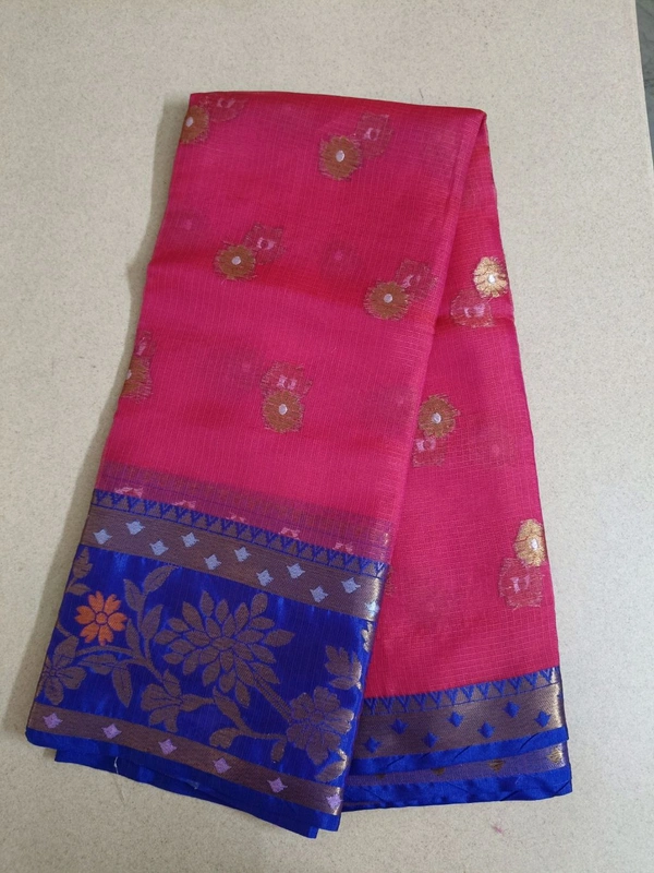 silk kota weaving - pink