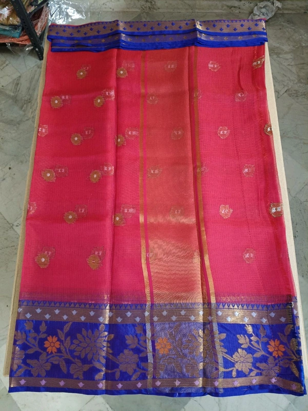 silk kota weaving - pink