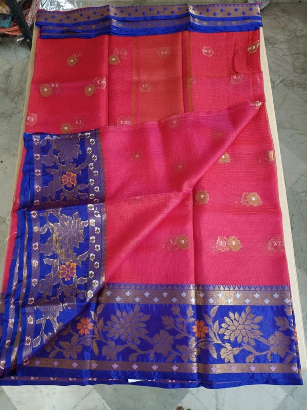 silk kota weaving - pink