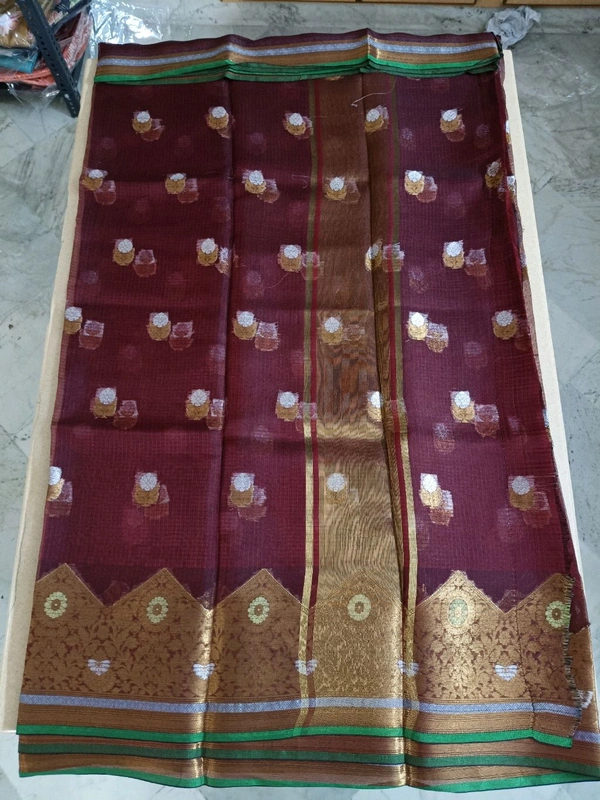 silk kota weaving - Brown