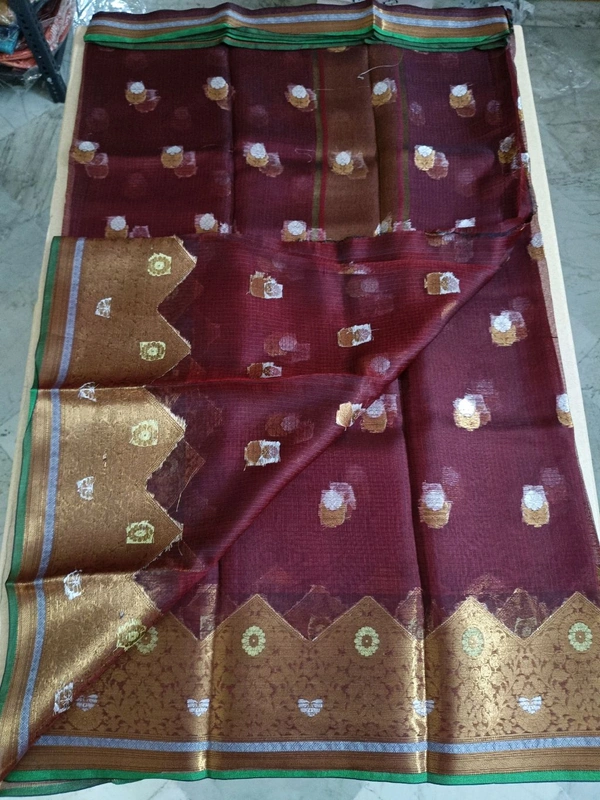 silk kota weaving - Brown