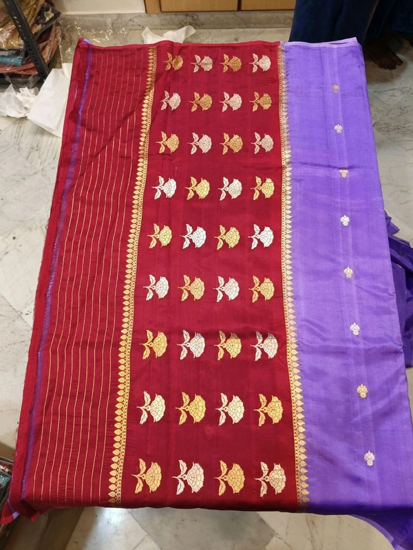 Pure Handloom Raw Mango - lavender