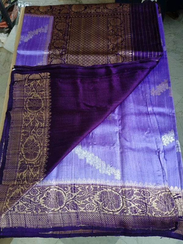 Pure Handloom Raw Silk - violet