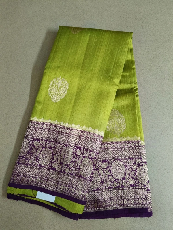 Pure Handloom Raw Silk - lemon yellow