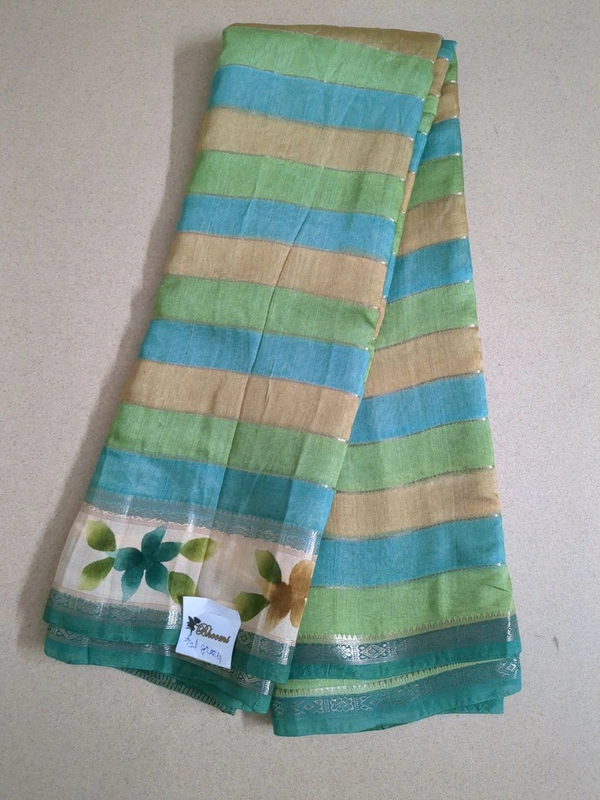 Chiniya With Hand Paint - teal green
