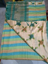 Chiniya With Hand Paint - teal green