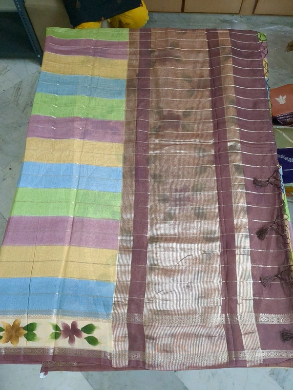 Chiniya With Hand Paint - Brown
