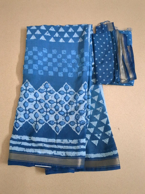 chanderi silk - Blue