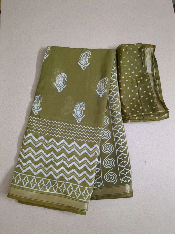 chanderi silk - green